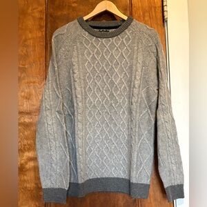 Club Room Men's Gray Cable Knit Crewneck Sweater